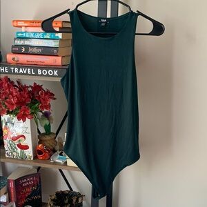 Express Black and Blue Sleeveless Fitted Bodysuit